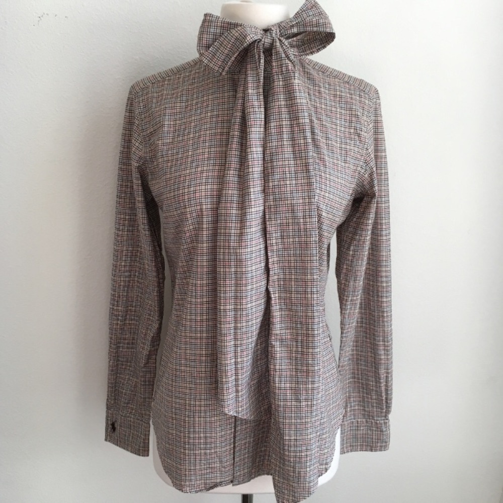 Ralph Lauren plaid neck tie shirt